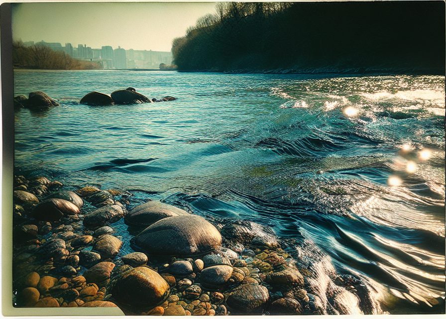 Apophenia: AI generated image of a river with stones