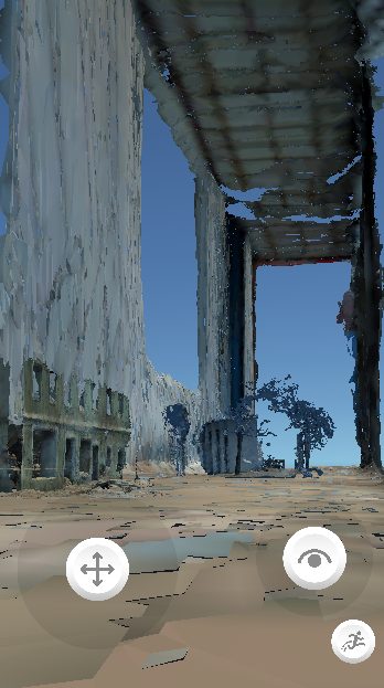 How to walk a space: walking through a 3D scanned interstitial space on a phone